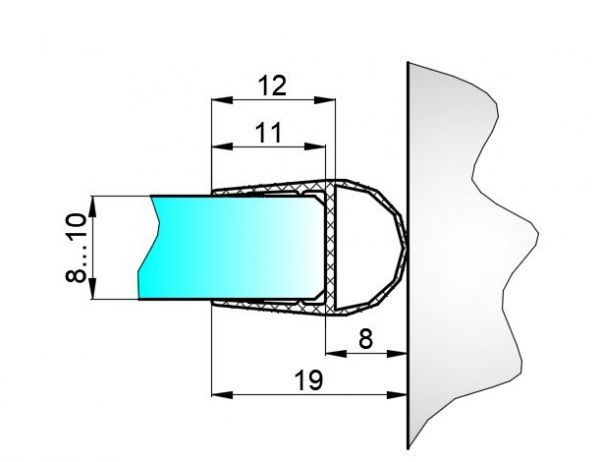 Уплот.для душ.кабины PS-10-M