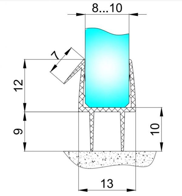 Уплот.для душ.кабины PS-10-M