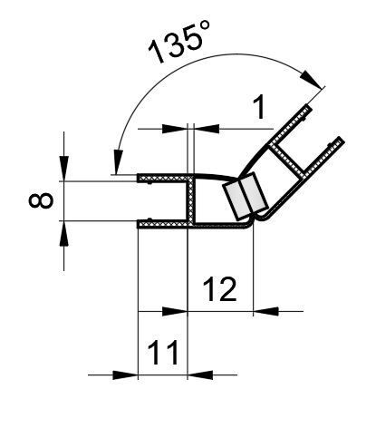 Уплот.для душ.кабины PS-9-M